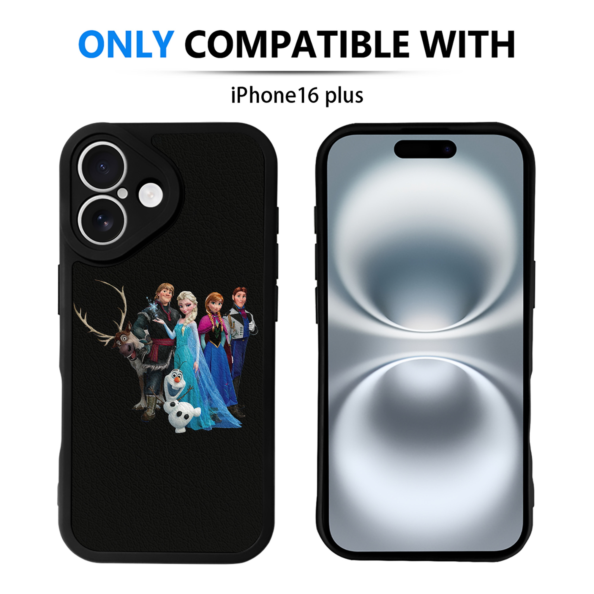 （画像用） アナと雪の女王 アンナ エルサ Frozen Anna Elsa 【iPhone 16シリーズ対応】シリコンスマホケース（レザー調） 材質：シリコン